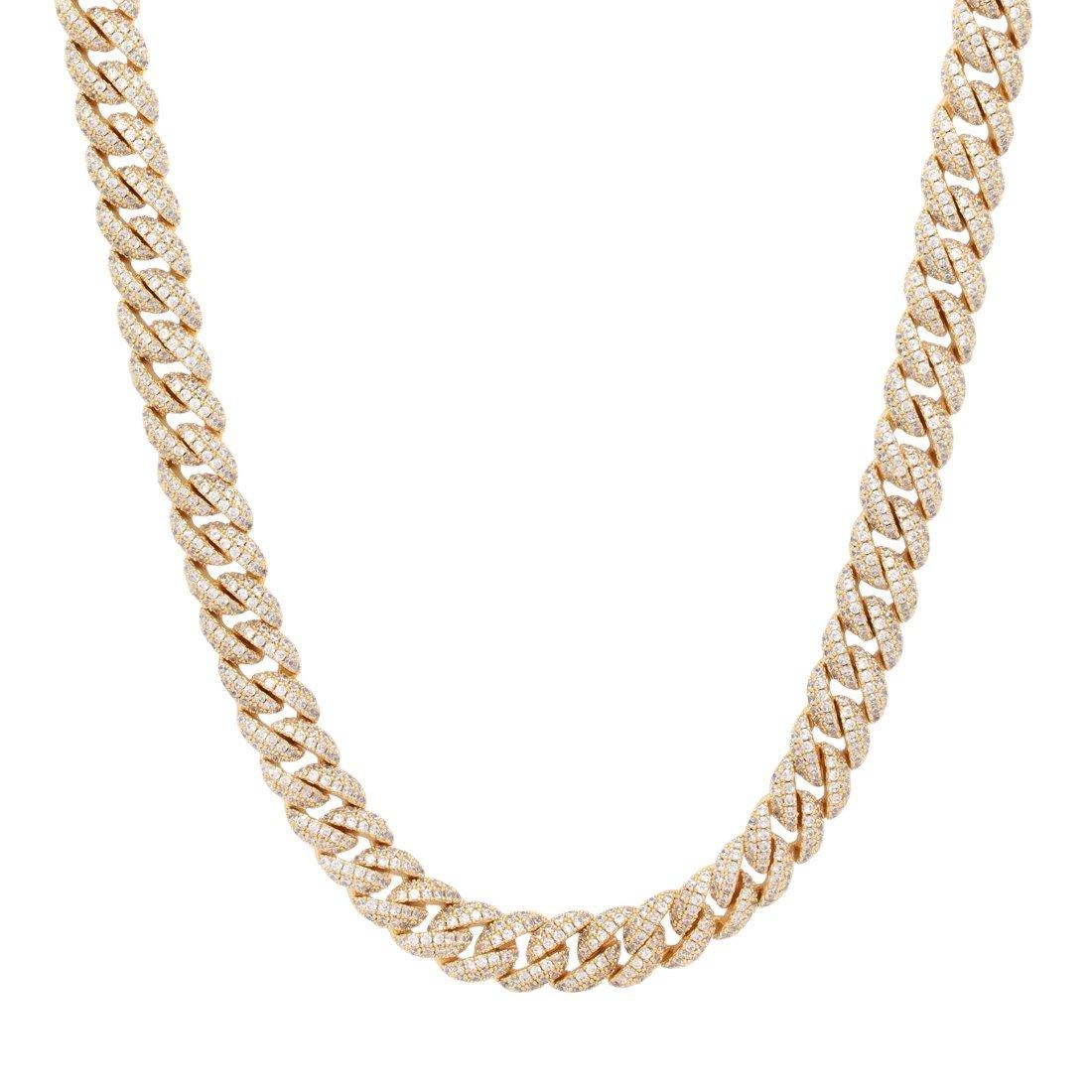 King Ice 10mm Iced Miami Cuban Link Chain - 14K Gold - GOLD
